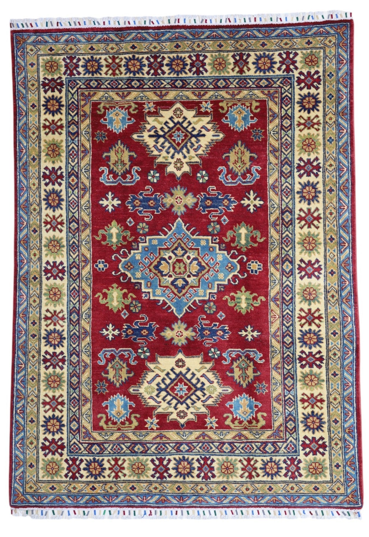 Hand-Knotted Afghani Kazak Wool Rug – 4’9″  x  6’8″ - Tampa Home & Garden Store