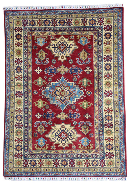 Hand-Knotted Afghani Kazak Wool Rug – 4’9″  x  6’8″ - Tampa Home & Garden Store
