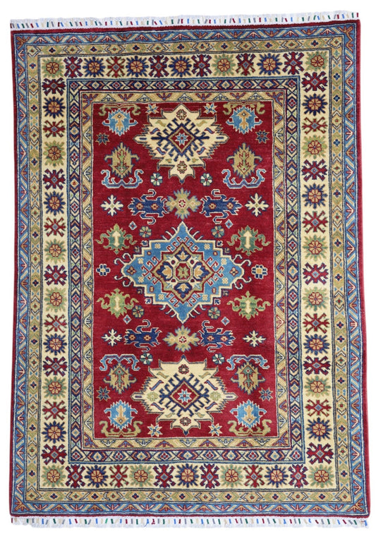 Hand-Knotted Afghani Kazak Wool Rug – 4’9″  x  6’8″ - Tampa Home & Garden Store