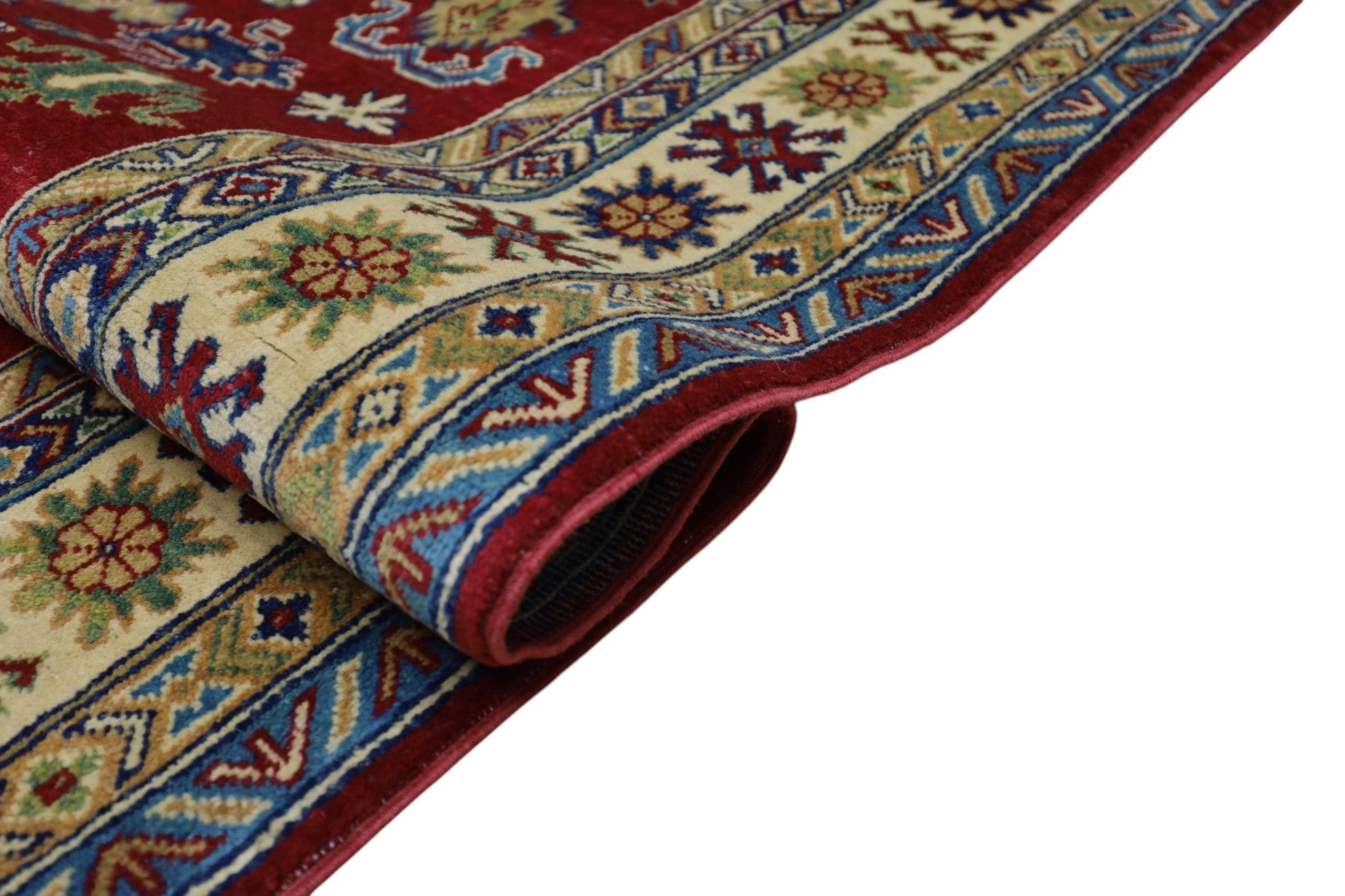 Hand-Knotted Afghani Kazak Wool Rug – 4’9″  x  6’8″ - Tampa Home & Garden Store