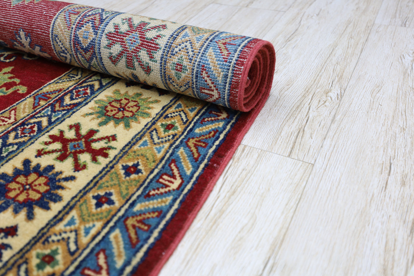 Hand-Knotted Afghani Kazak Wool Rug – 4’9″  x  6’8″ - Tampa Home & Garden Store