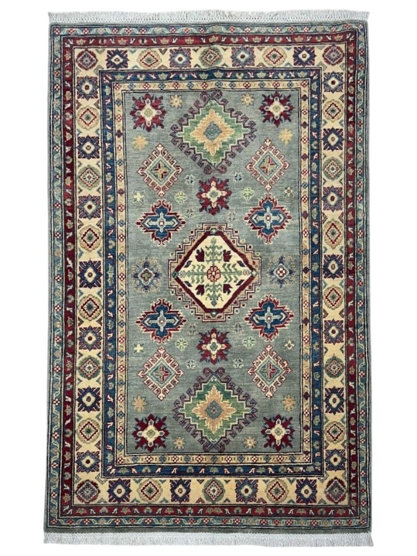 Hand-Knotted Afghani Kazak Wool Rug – 4’ x  6’ - Tampa Home & Garden Store