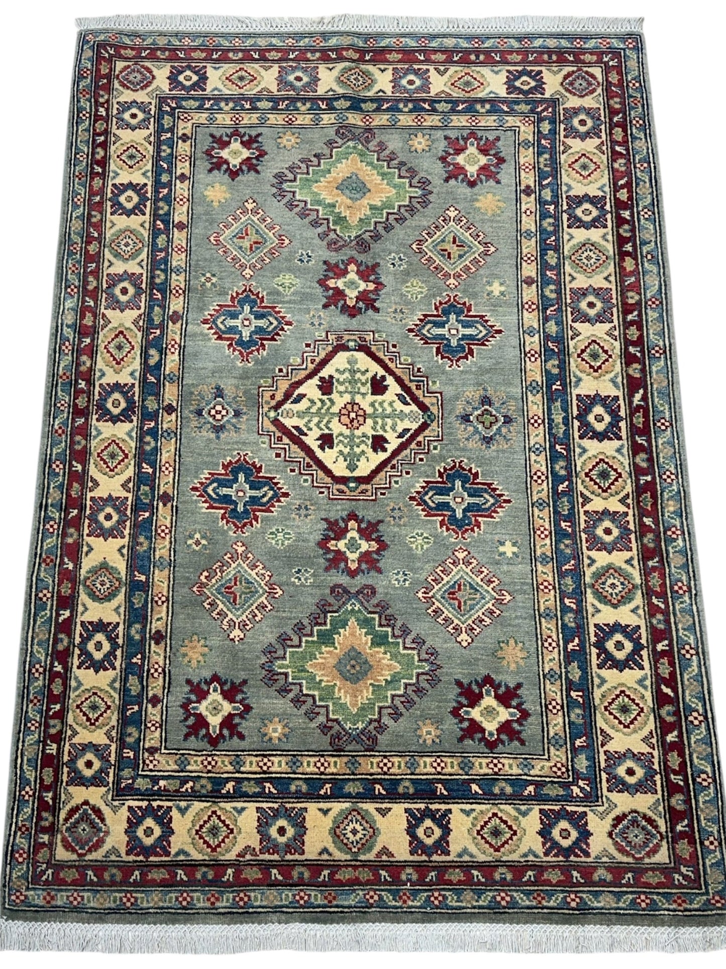 Hand-Knotted Afghani Kazak Wool Rug – 4’ x  6’ - Tampa Home & Garden Store