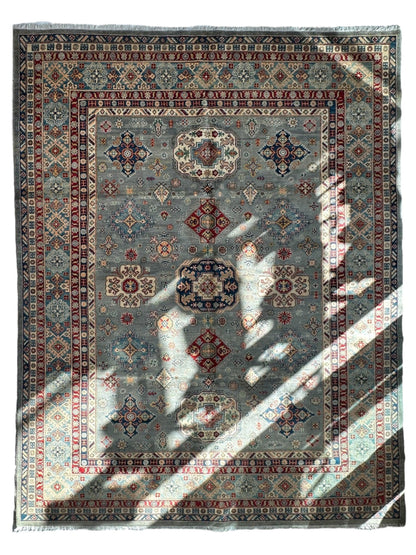 Hand-Knotted Afghani Kazak Wool Rug 8’11” x 11’10” - Tampa Home & Garden Store