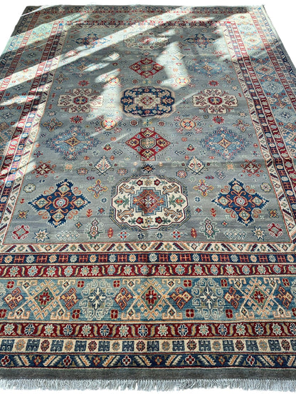 Hand-Knotted Afghani Kazak Wool Rug 8’11” x 11’10” - Tampa Home & Garden Store