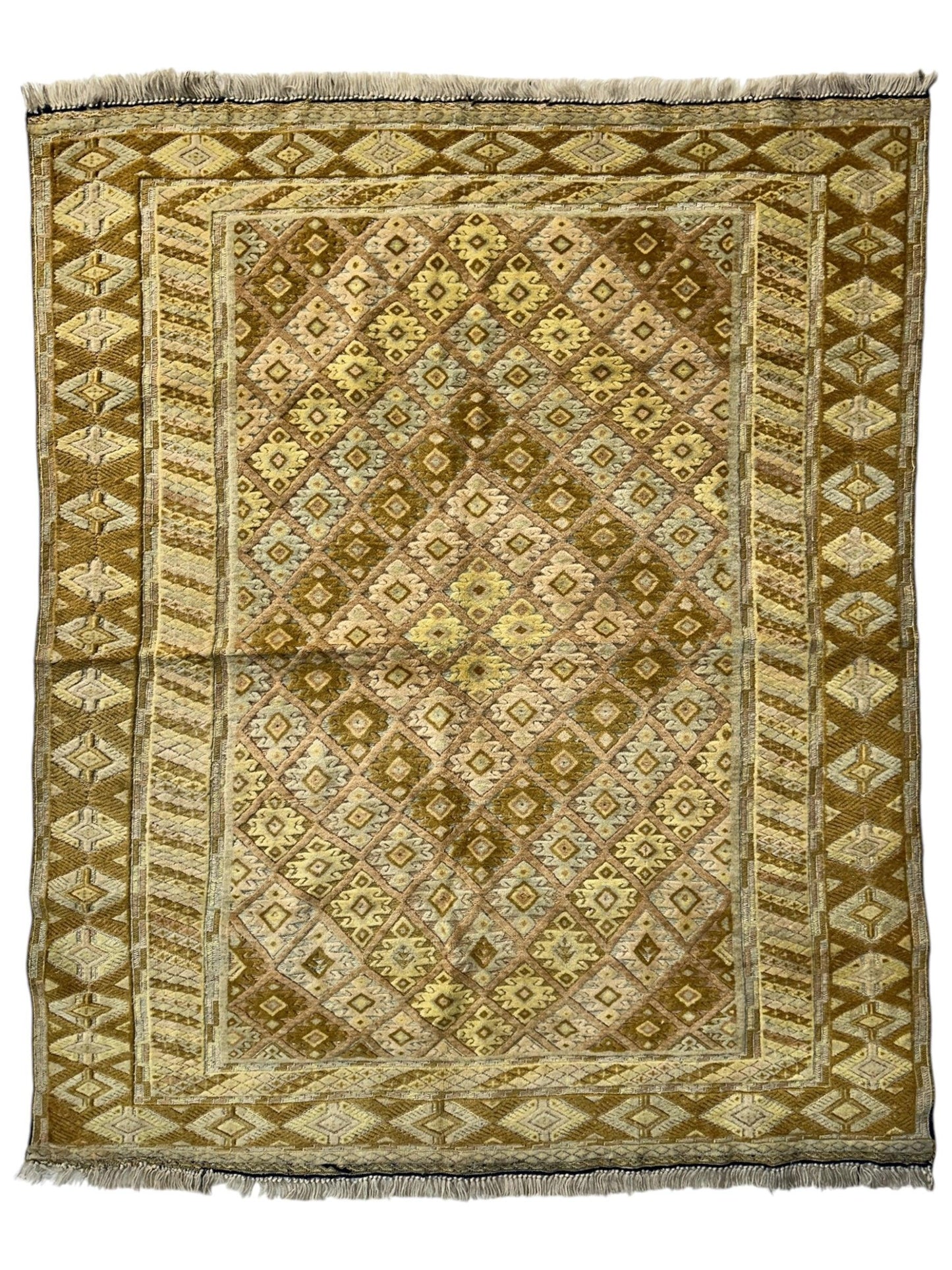 Hand-Knotted Afghani Nakhunak Wool Rug - 4' x 4'11" - Tampa Home & Garden Store