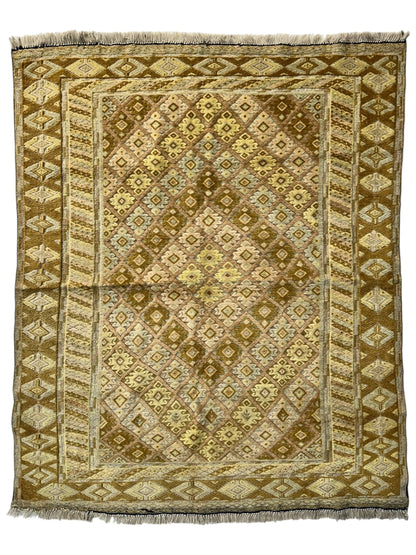 Hand-Knotted Afghani Nakhunak Wool Rug - 4' x 4'11" - Tampa Home & Garden Store