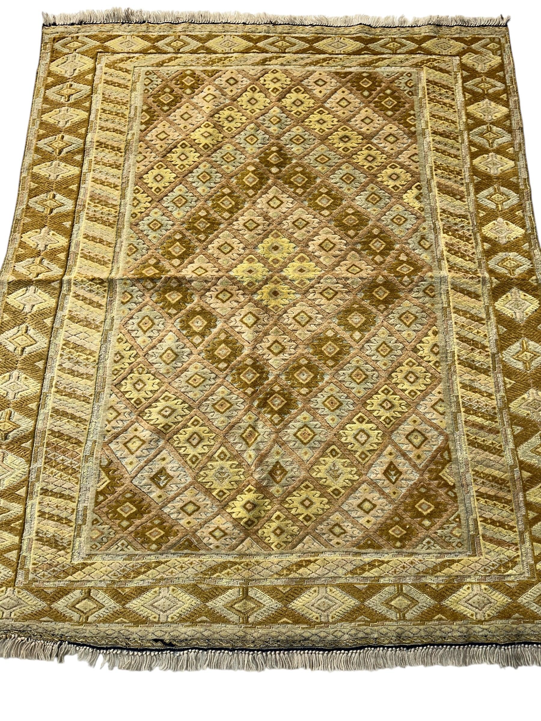 Hand-Knotted Afghani Nakhunak Wool Rug - 4' x 4'11" - Tampa Home & Garden Store