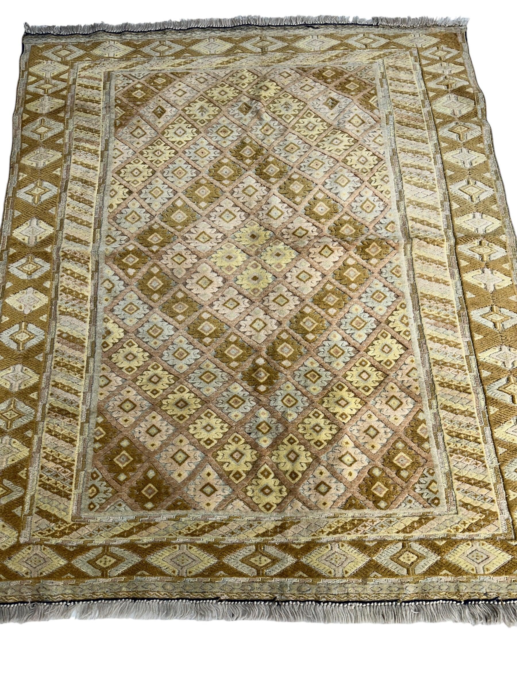 Hand-Knotted Afghani Nakhunak Wool Rug - 4' x 4'11" - Tampa Home & Garden Store