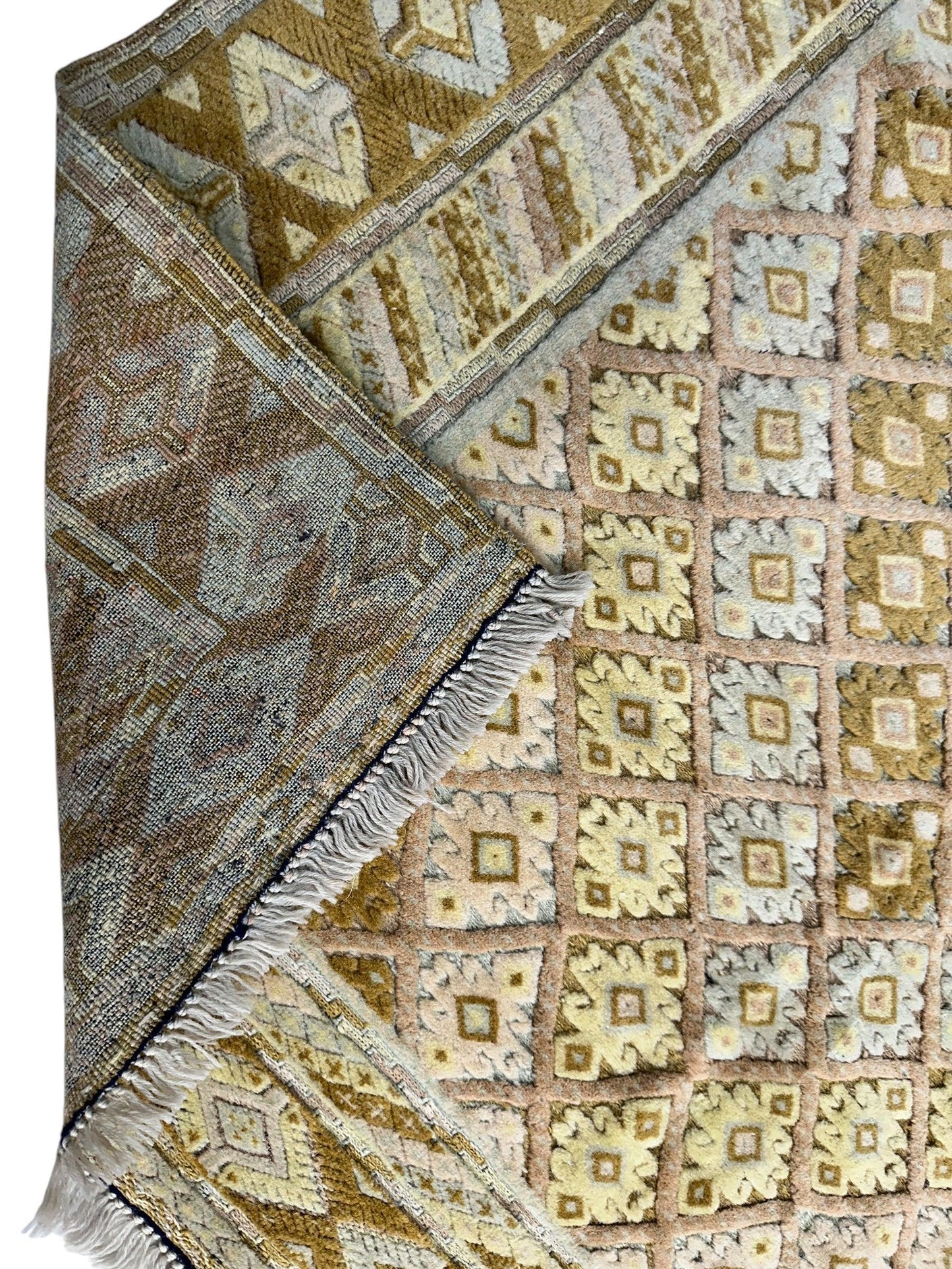 Hand-Knotted Afghani Nakhunak Wool Rug - 4' x 4'11" - Tampa Home & Garden Store