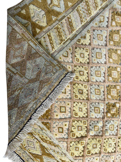 Hand-Knotted Afghani Nakhunak Wool Rug - 4' x 4'11" - Tampa Home & Garden Store