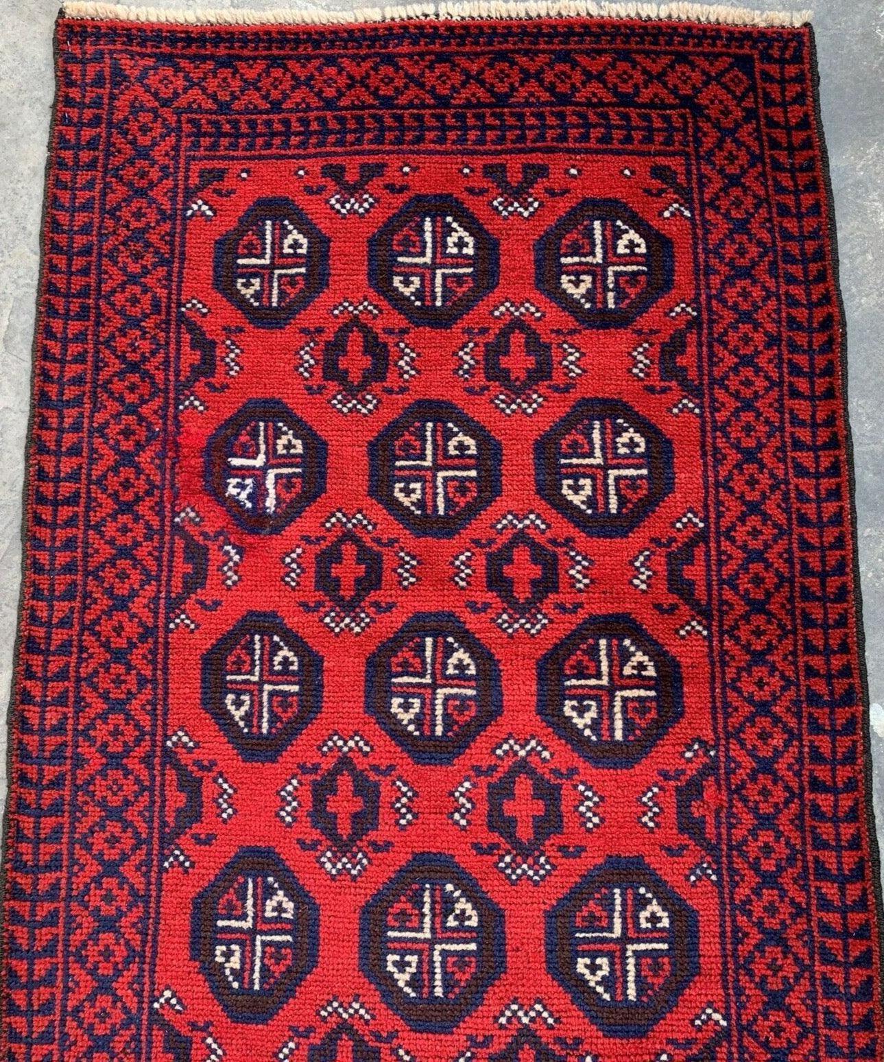 Hand Knotted Afghani Wool Baluch Runner Rug With Rug Pad 2x7 Ft - Tampa Home & Garden Store