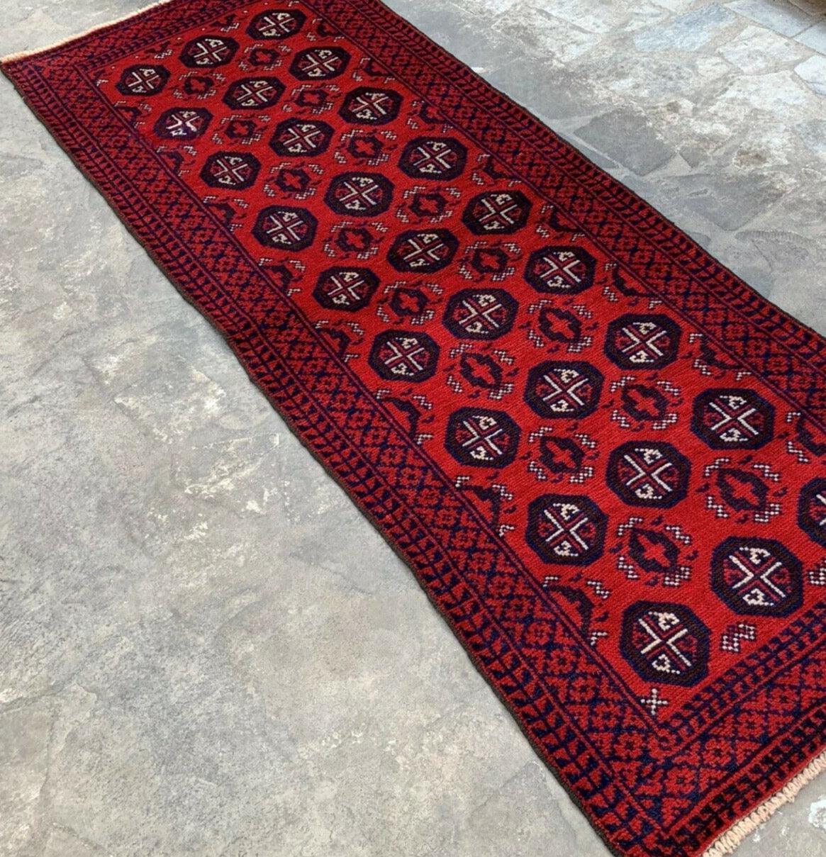 Hand Knotted Afghani Wool Baluch Runner Rug With Rug Pad 2x7 Ft - Tampa Home & Garden Store