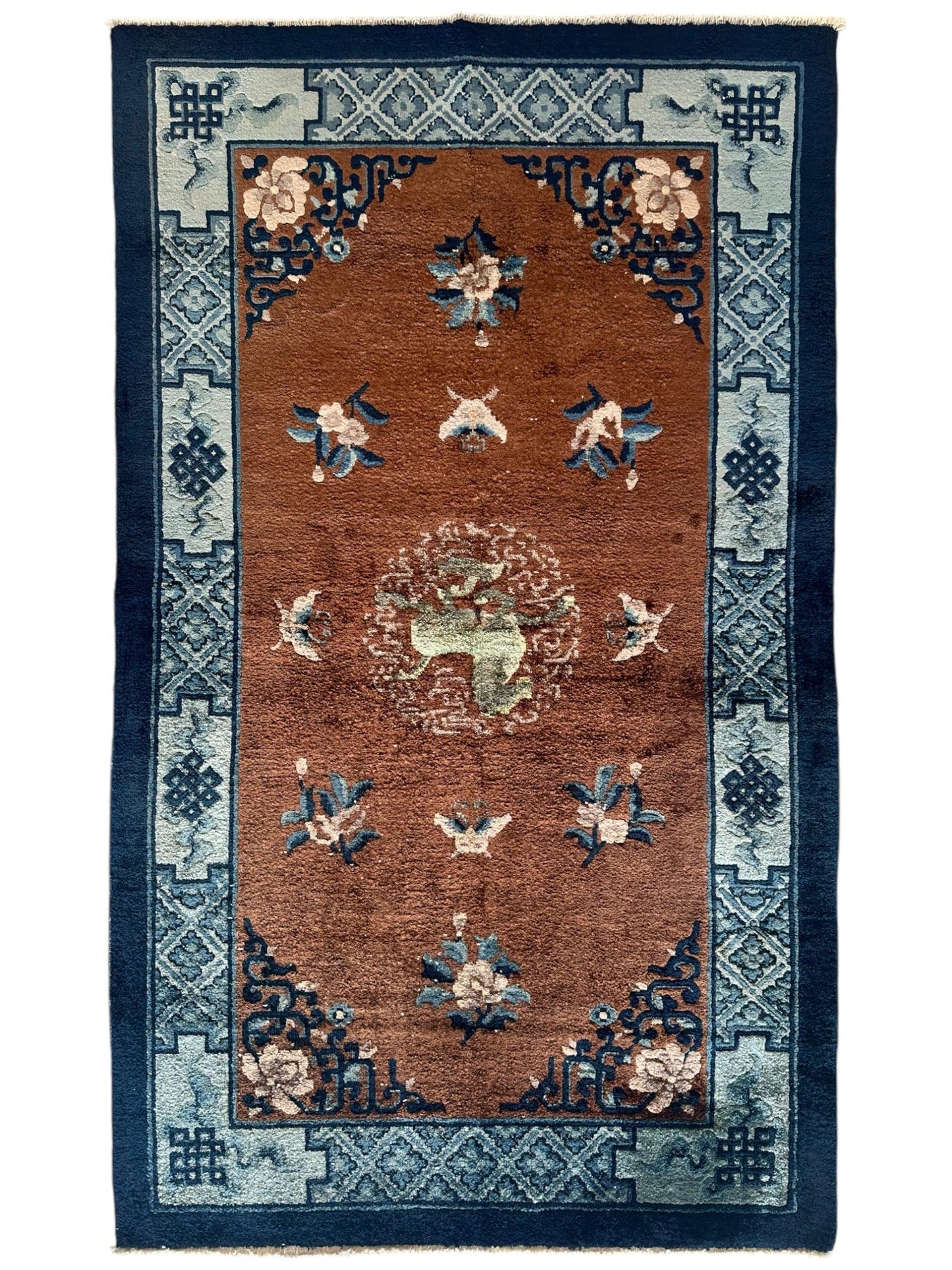 Hand-Knotted Chinese Silk Peking Rug – 3’ x 5’ – Luxurious Floral Design - Tampa Home & Garden Store