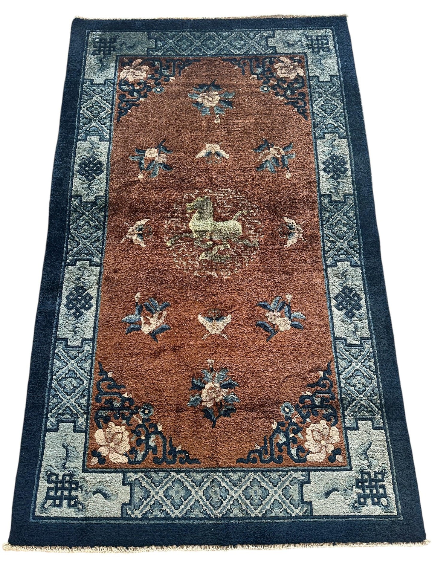 Hand-Knotted Chinese Silk Peking Rug – 3’ x 5’ – Luxurious Floral Design - Tampa Home & Garden Store