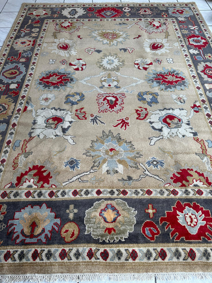 Hand Knotted Oushak Traditional Wool Rug, Living Room 9 x 12 Rug - Tampa Home & Garden Store