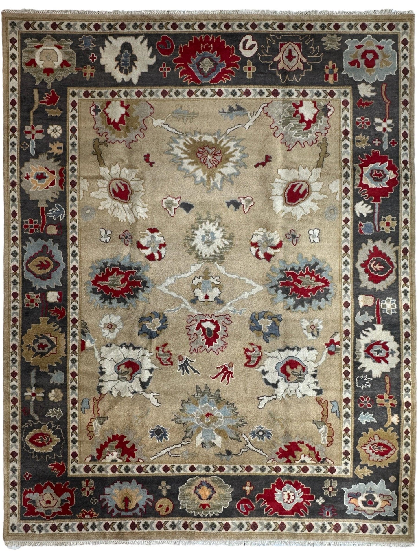 Hand Knotted Oushak Traditional Wool Rug, Living Room 9 x 12 Rug - Tampa Home & Garden Store