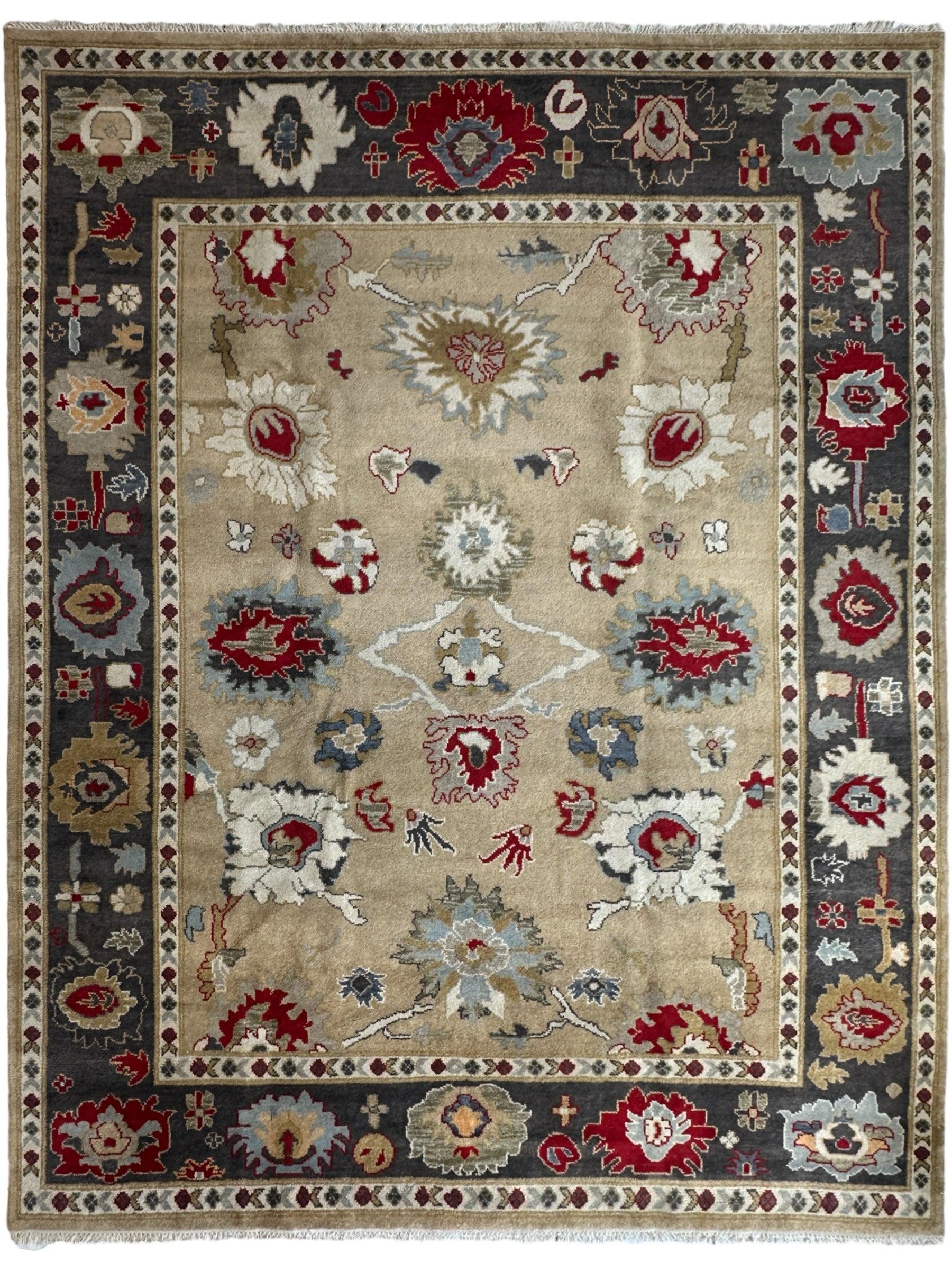 Hand Knotted Oushak Traditional Wool Rug, Living Room 9 x 12 Rug - Tampa Home & Garden Store