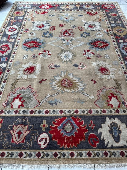 Hand Knotted Oushak Traditional Wool Rug, Living Room 9 x 12 Rug - Tampa Home & Garden Store