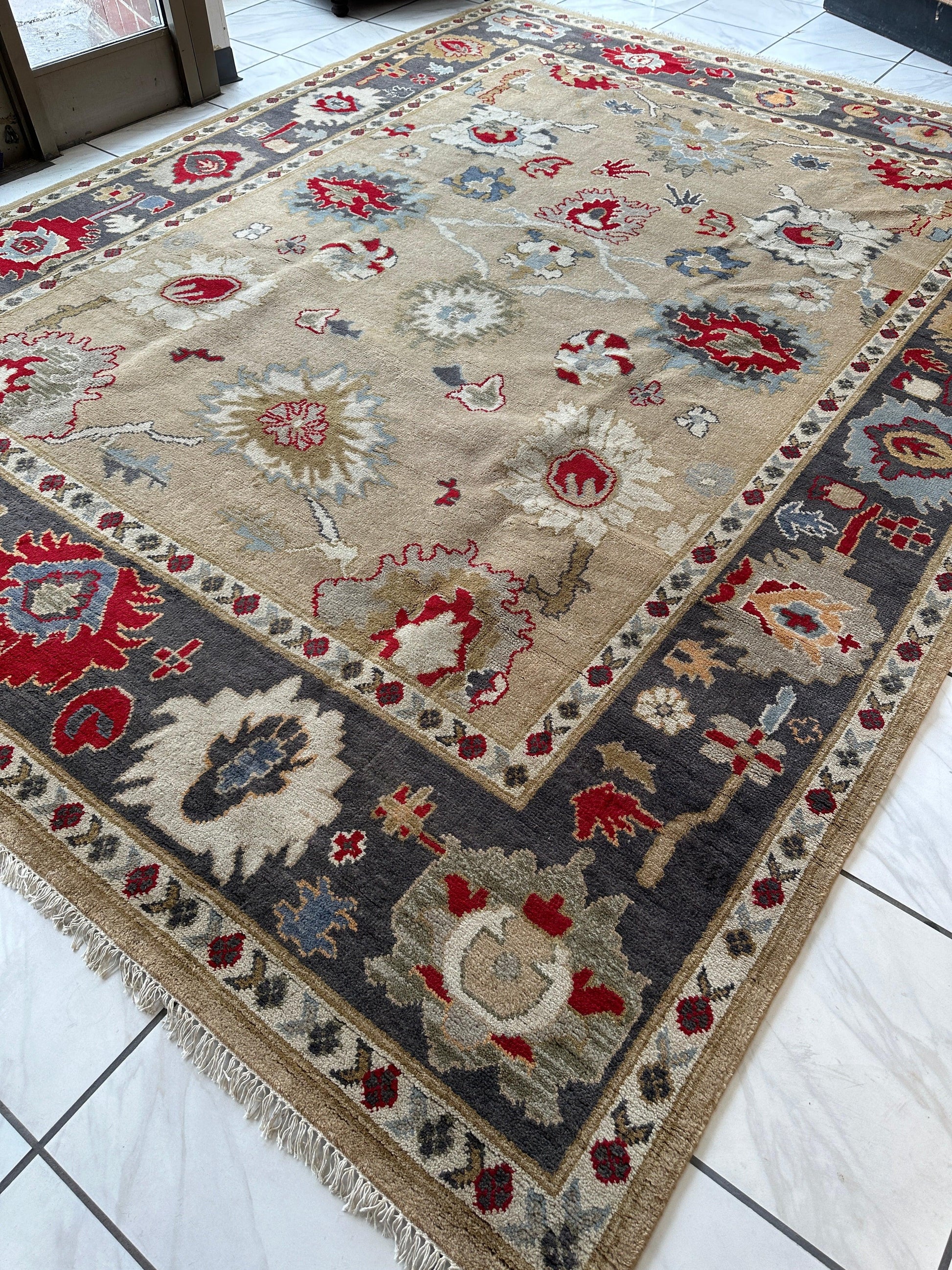 Hand Knotted Oushak Traditional Wool Rug, Living Room 9 x 12 Rug - Tampa Home & Garden Store