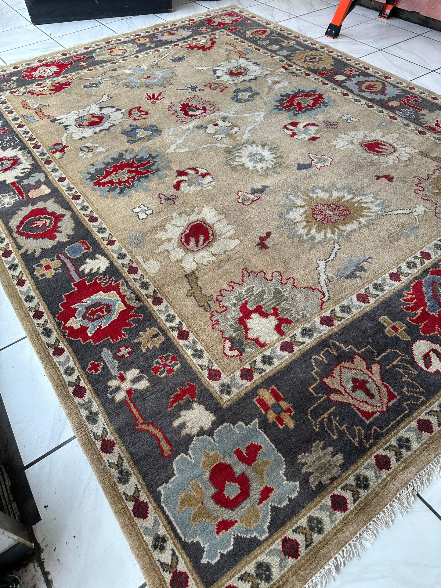 Hand Knotted Oushak Traditional Wool Rug, Living Room 9 x 12 Rug - Tampa Home & Garden Store