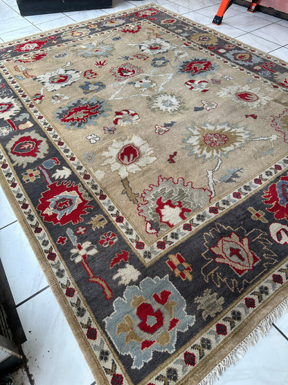 Hand Knotted Oushak Traditional Wool Rug, Living Room 9 x 12 Rug - Tampa Home & Garden Store