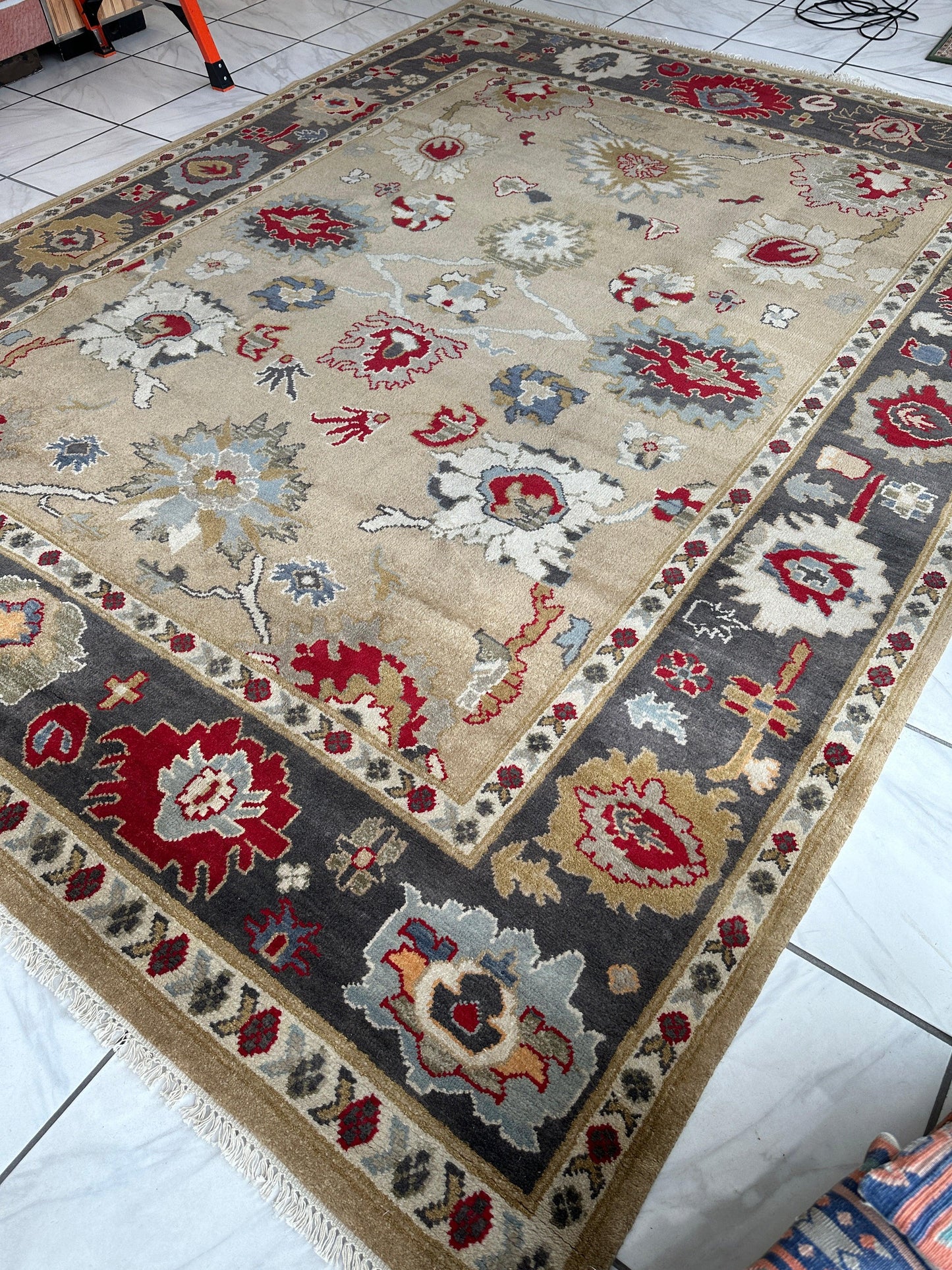 Hand Knotted Oushak Traditional Wool Rug, Living Room 9 x 12 Rug - Tampa Home & Garden Store