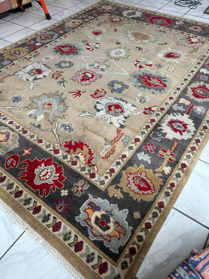 Hand Knotted Oushak Traditional Wool Rug, Living Room 9 x 12 Rug - Tampa Home & Garden Store