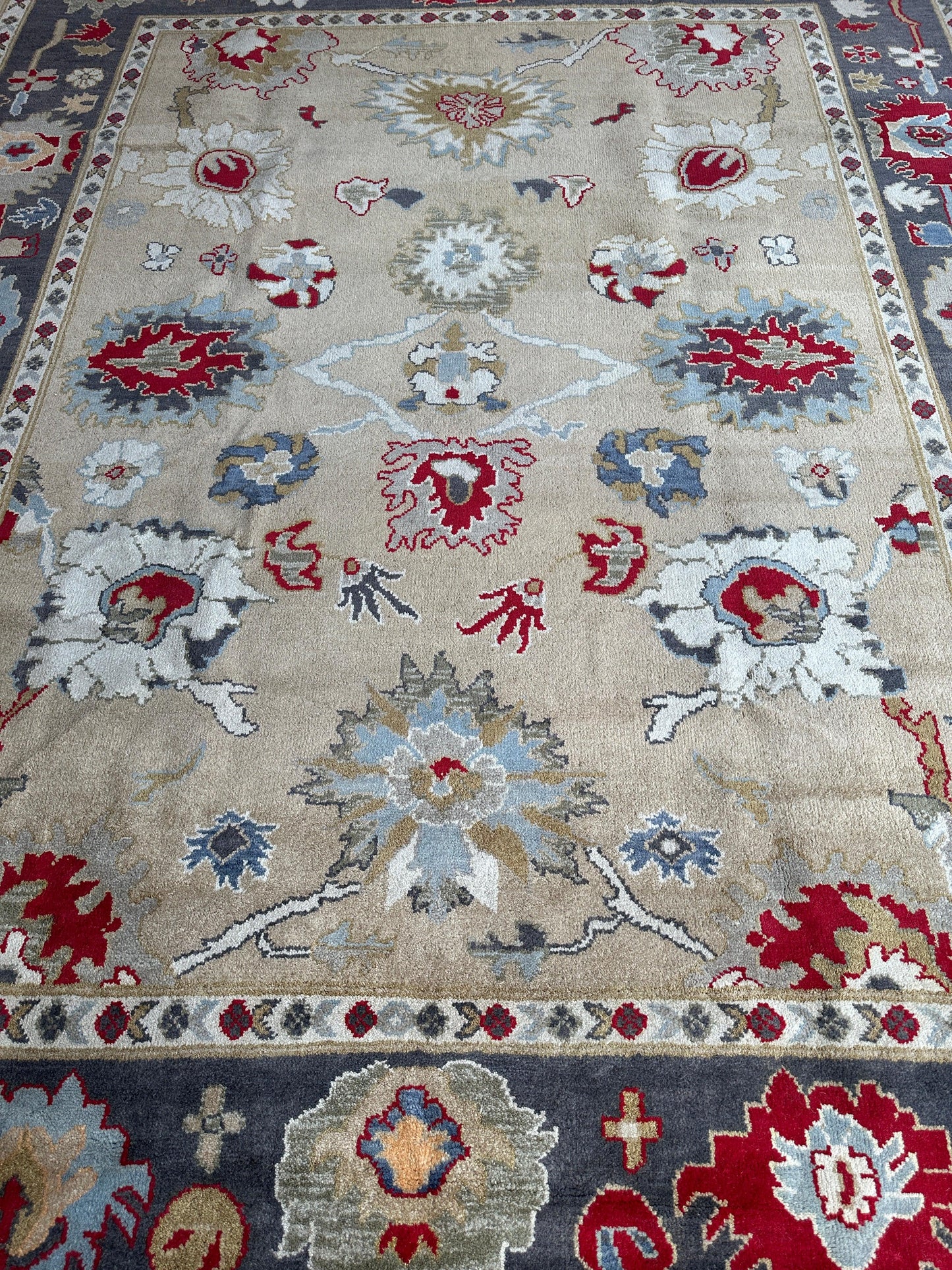 Hand Knotted Oushak Traditional Wool Rug, Living Room 9 x 12 Rug - Tampa Home & Garden Store