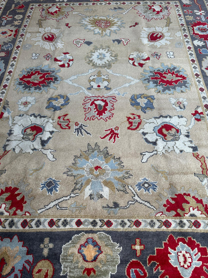Hand Knotted Oushak Traditional Wool Rug, Living Room 9 x 12 Rug - Tampa Home & Garden Store
