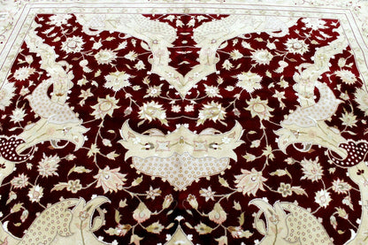 Hand-Knotted Pak-Ziegler Wool Rug – 8'7" x 11'7" – Traditional Design, Warm Earth Tones - Tampa Home & Garden Store