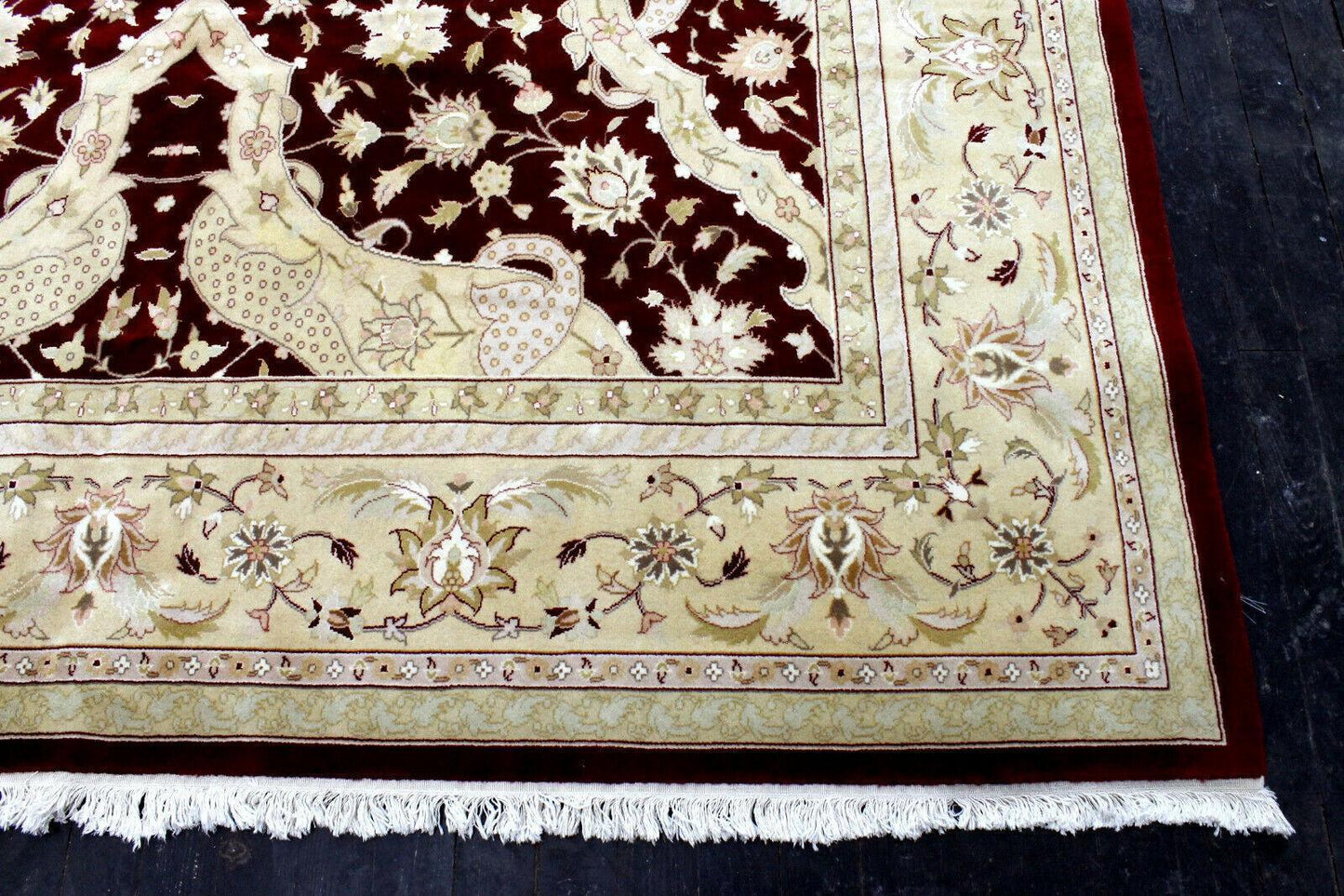 Hand-Knotted Pak-Ziegler Wool Rug – 8'7" x 11'7" – Traditional Design, Warm Earth Tones - Tampa Home & Garden Store
