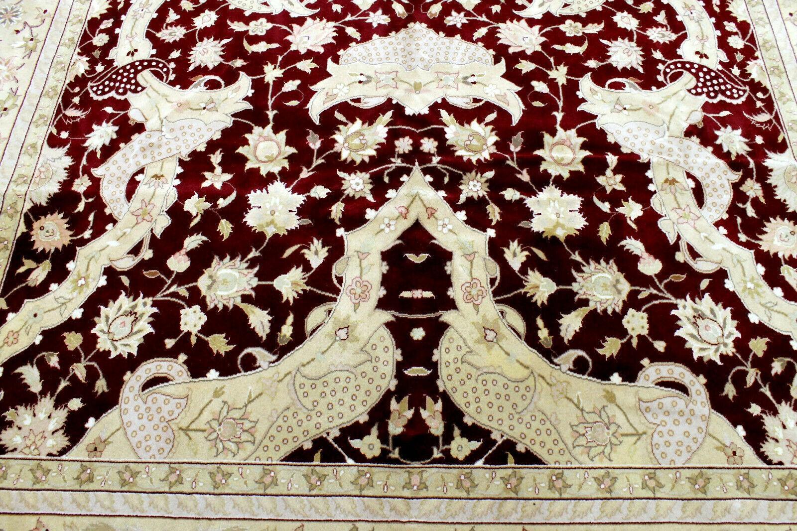 Hand-Knotted Pak-Ziegler Wool Rug – 8'7" x 11'7" – Traditional Design, Warm Earth Tones - Tampa Home & Garden Store