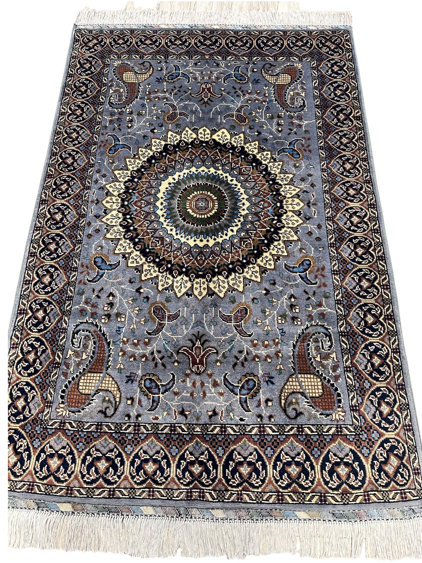 Hand-Knotted Parak Rug – Gray, 40” x 60” | Afghan Wool Rug - Tampa Home & Garden Store