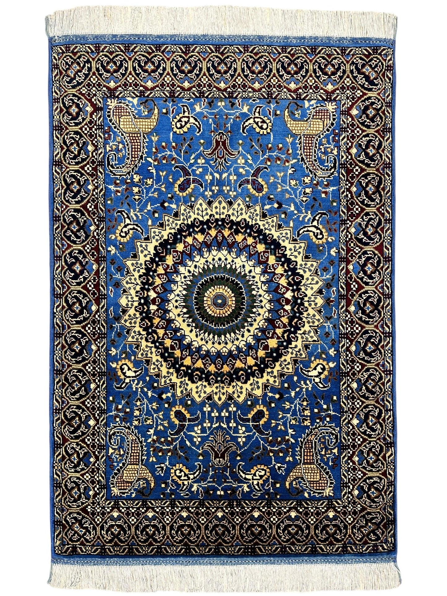 Hand-Knotted Parak Rug – Sky Blue, 40” x 60” | Afghan Wool Rug - Tampa Home & Garden Store