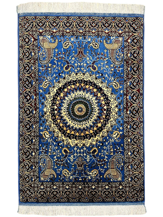 Hand-Knotted Parak Rug – Sky Blue, 40” x 60” | Afghan Wool Rug - Tampa Home & Garden Store