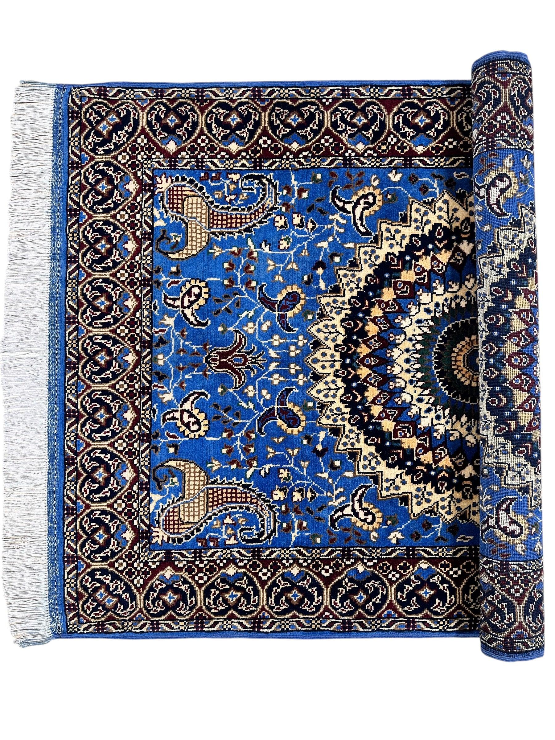 Hand-Knotted Parak Rug – Sky Blue, 40” x 60” | Afghan Wool Rug - Tampa Home & Garden Store