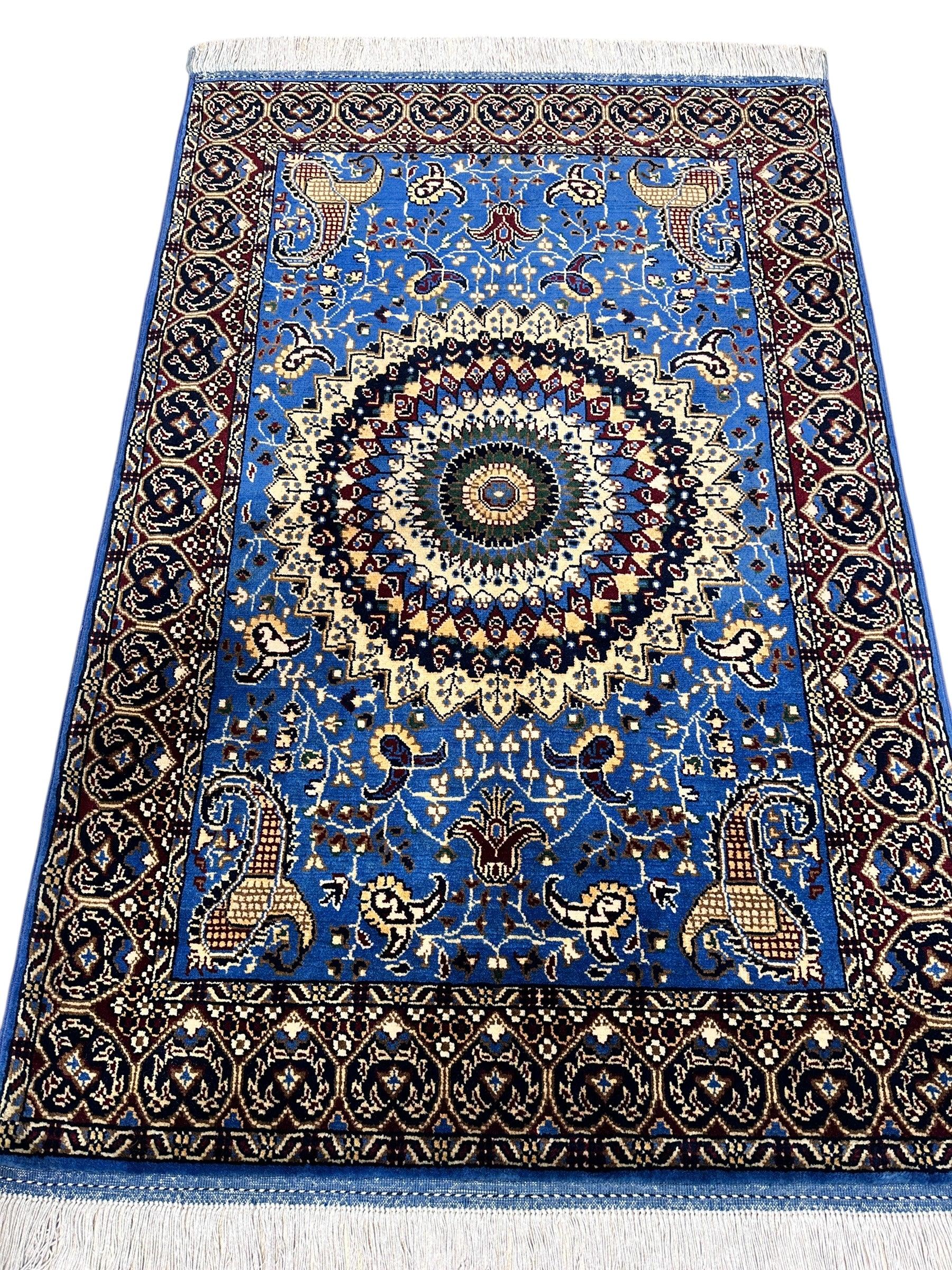 Hand-Knotted Parak Rug – Sky Blue, 40” x 60” | Afghan Wool Rug - Tampa Home & Garden Store