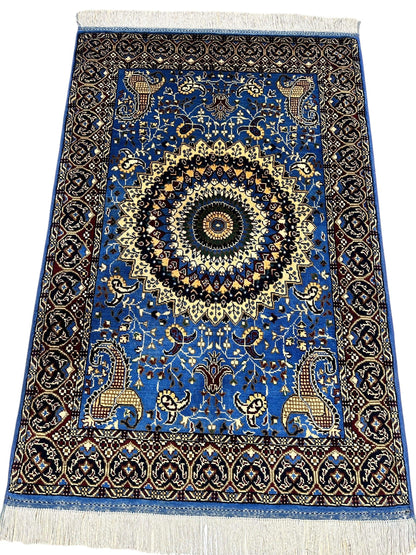 Hand-Knotted Parak Rug – Sky Blue, 40” x 60” | Afghan Wool Rug - Tampa Home & Garden Store