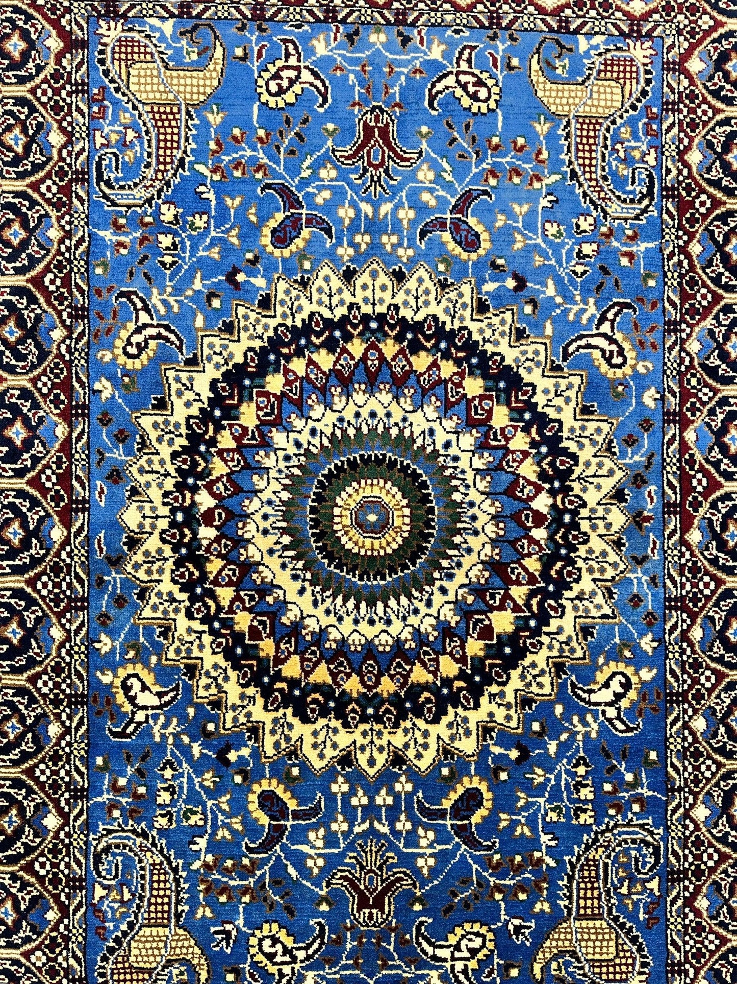 Hand-Knotted Parak Rug – Sky Blue, 40” x 60” | Afghan Wool Rug - Tampa Home & Garden Store