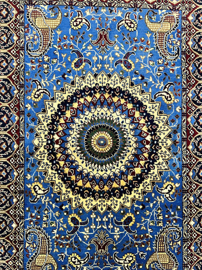 Hand-Knotted Parak Rug – Sky Blue, 40” x 60” | Afghan Wool Rug - Tampa Home & Garden Store