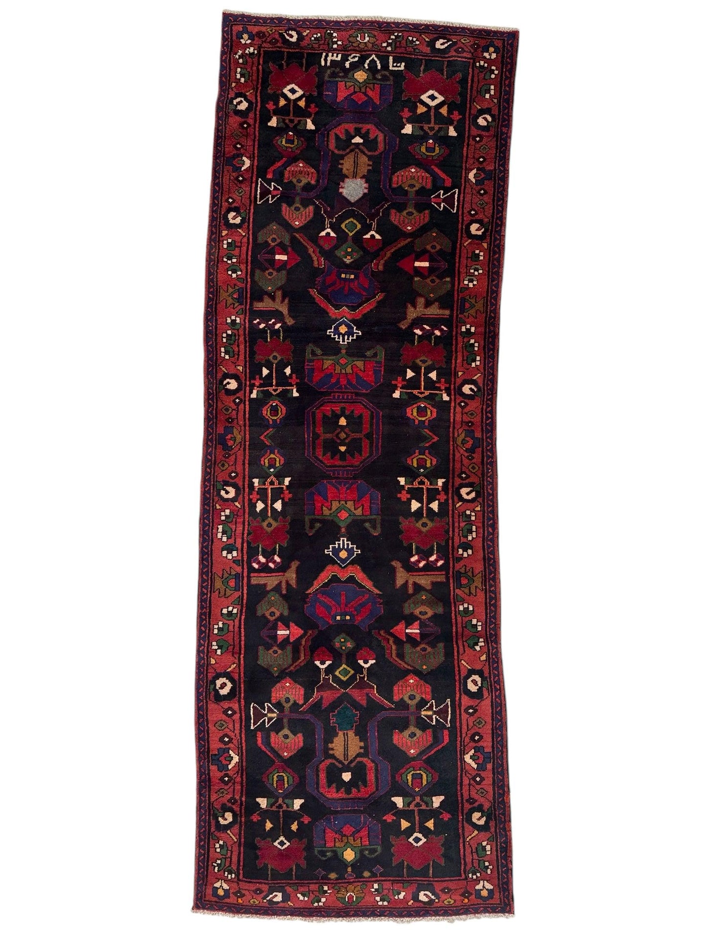 Hand-Knotted Persian Hamadan Runner - 3'6" x 10' | Tribal Wool Rug - Tampa Home & Garden Store