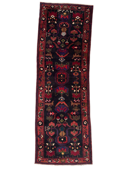 Hand-Knotted Persian Hamadan Runner - 3'6" x 10' | Tribal Wool Rug - Tampa Home & Garden Store