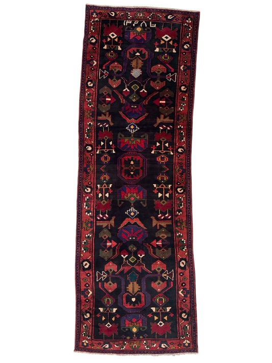 Hand-Knotted Persian Hamadan Runner - 3'6" x 10' | Tribal Wool Rug - Tampa Home & Garden Store