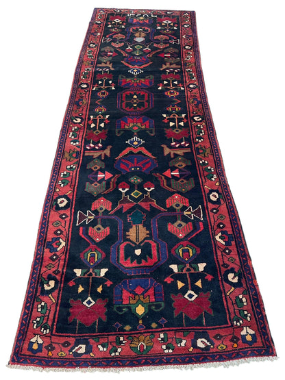 Hand-Knotted Persian Hamadan Runner - 3'6" x 10' | Tribal Wool Rug - Tampa Home & Garden Store