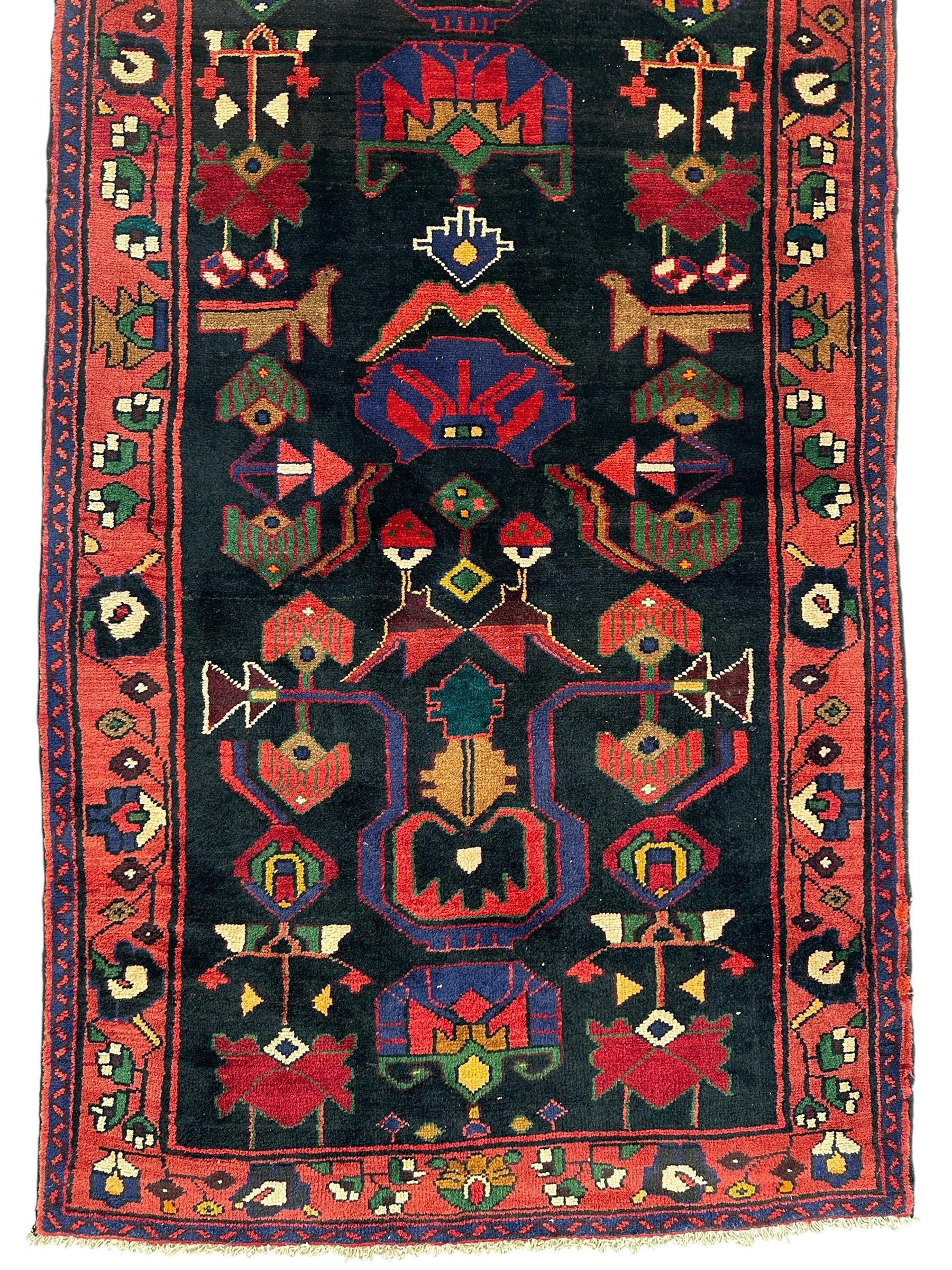 Hand-Knotted Persian Hamadan Runner - 3'6" x 10' | Tribal Wool Rug - Tampa Home & Garden Store