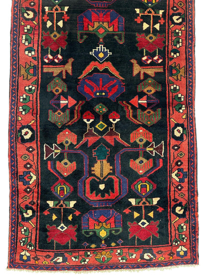 Hand-Knotted Persian Hamadan Runner - 3'6" x 10' | Tribal Wool Rug - Tampa Home & Garden Store