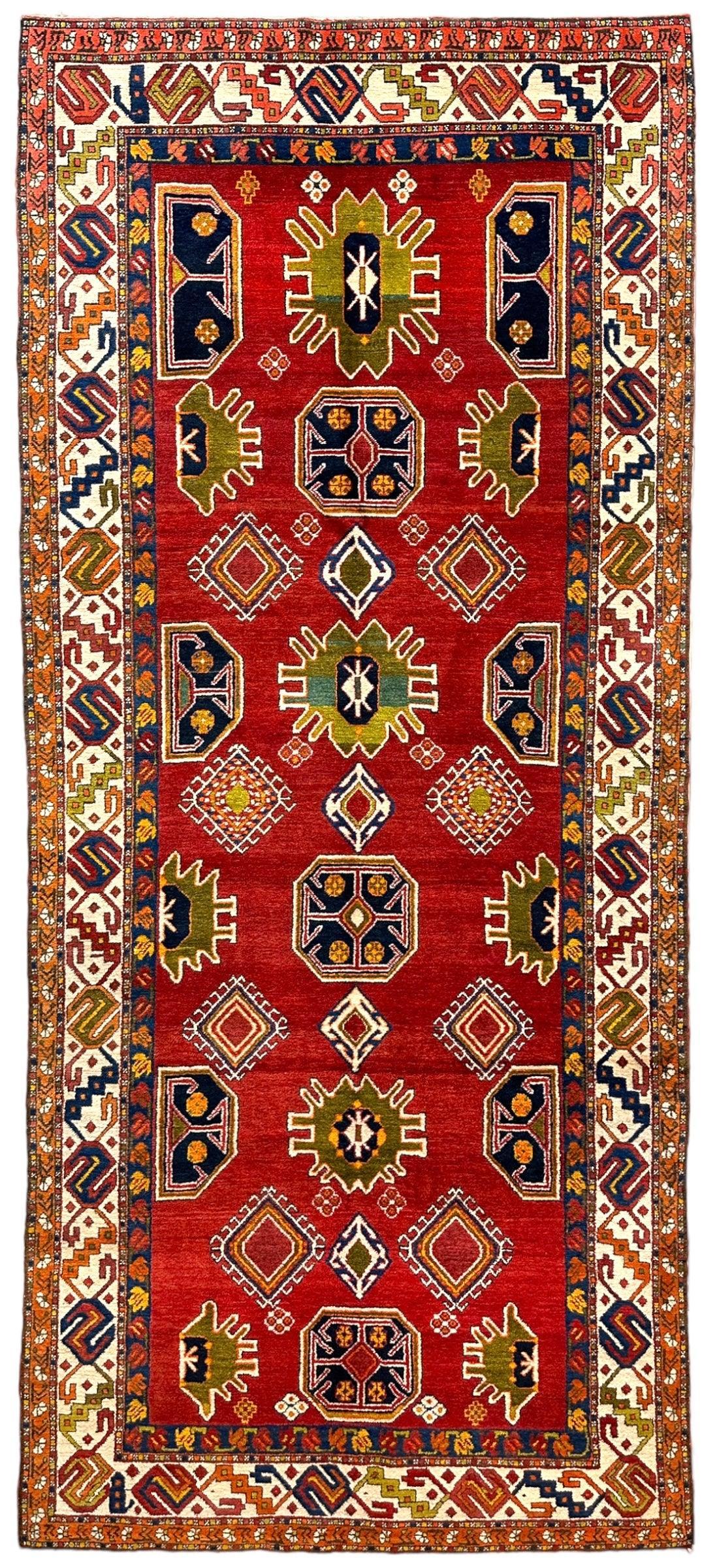 Hand-Knotted Persian Meshgin Wool Rug – 5’ x 11’ – Vintage Tribal Masterpiece - Tampa Home & Garden Store