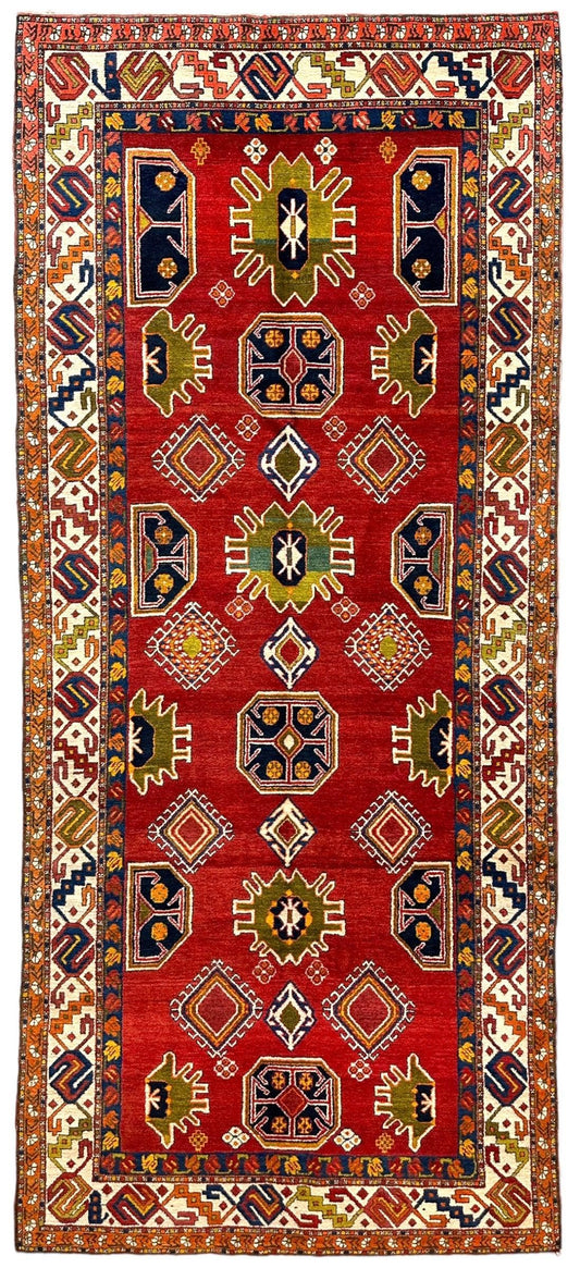Hand-Knotted Persian Meshgin Wool Rug – 5’ x 11’ – Vintage Tribal Masterpiece - Tampa Home & Garden Store