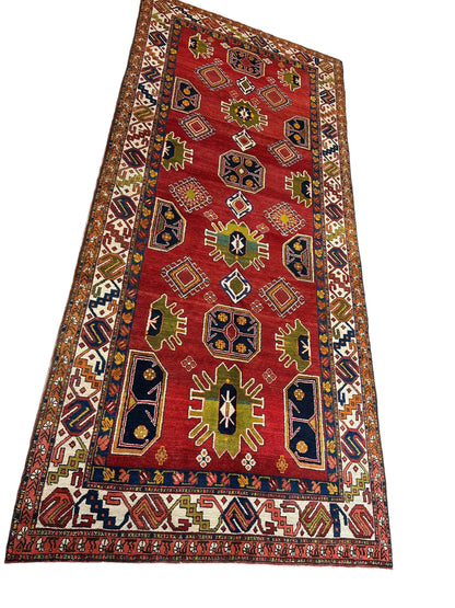 Hand-Knotted Persian Meshgin Wool Rug – 5’ x 11’ – Vintage Tribal Masterpiece - Tampa Home & Garden Store
